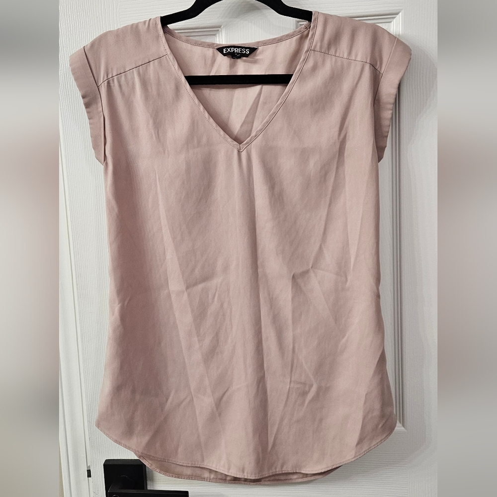 Express Women's Blush V-Neck Blouse